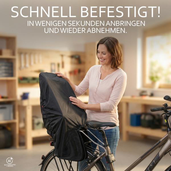 BAMBINIWELT Regenhaube für Römer-Fahrradsitz, UNI SCHWARZ